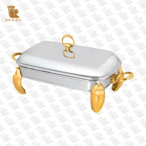 سوفله خوری پرتی سایز متوسط – مدل پافیلی – سیلور طلایی