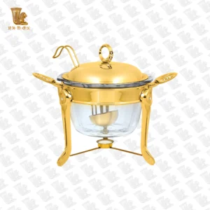 سوفله سوپ خوری پرتی – مدل حلقه نگین – طلایی
