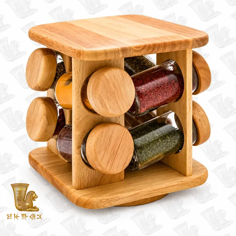 ست جا ادویه یونیک – مدل 6109 – درب چوبی - Image 2